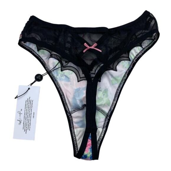 NWT FOR LOVE & LEMONS Odette Floral High Waist Thong Panty Sz XXS - Picture 4 of 4